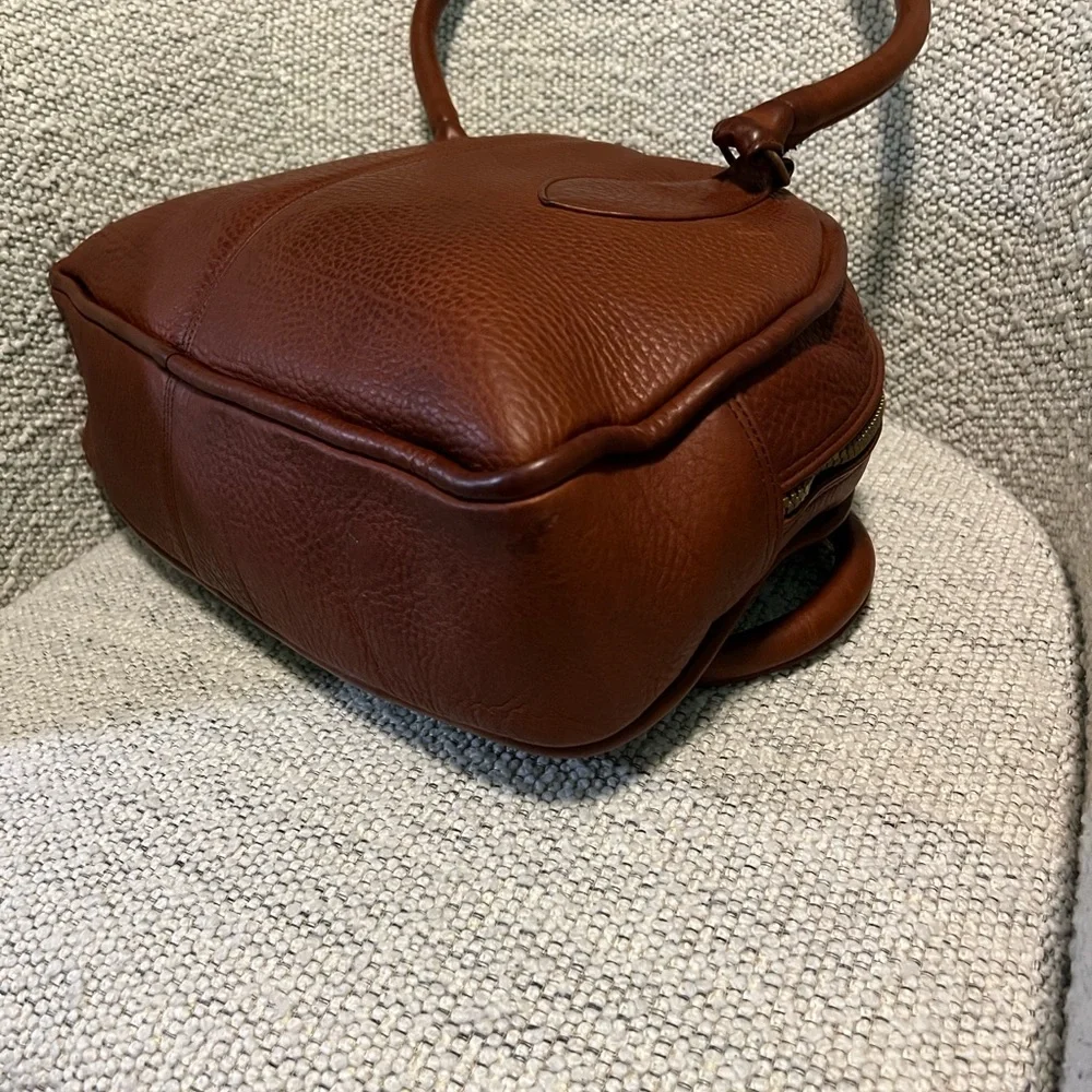 Paublino Delvalle Rich Tobacco Brown Pebbled-Leather Satchel